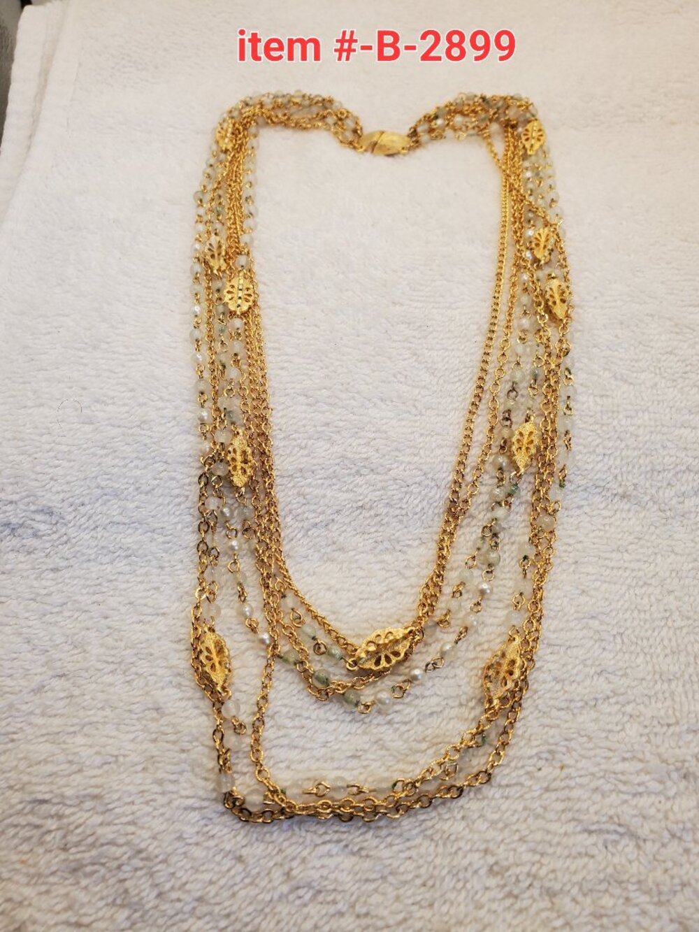 1 Vintage 7-link Gold tone Necklace, item # B-2899,.  wt.  63 grams.